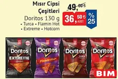 DORİTOS MISIR CİPSİ ÇEŞİTLERİ 130 G fiyat ve kampanya bilgisi